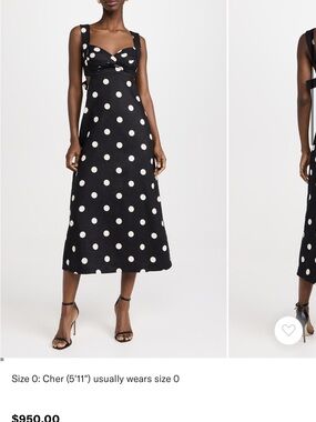 Zimmermann Black and White Polka Dot Midi Dress